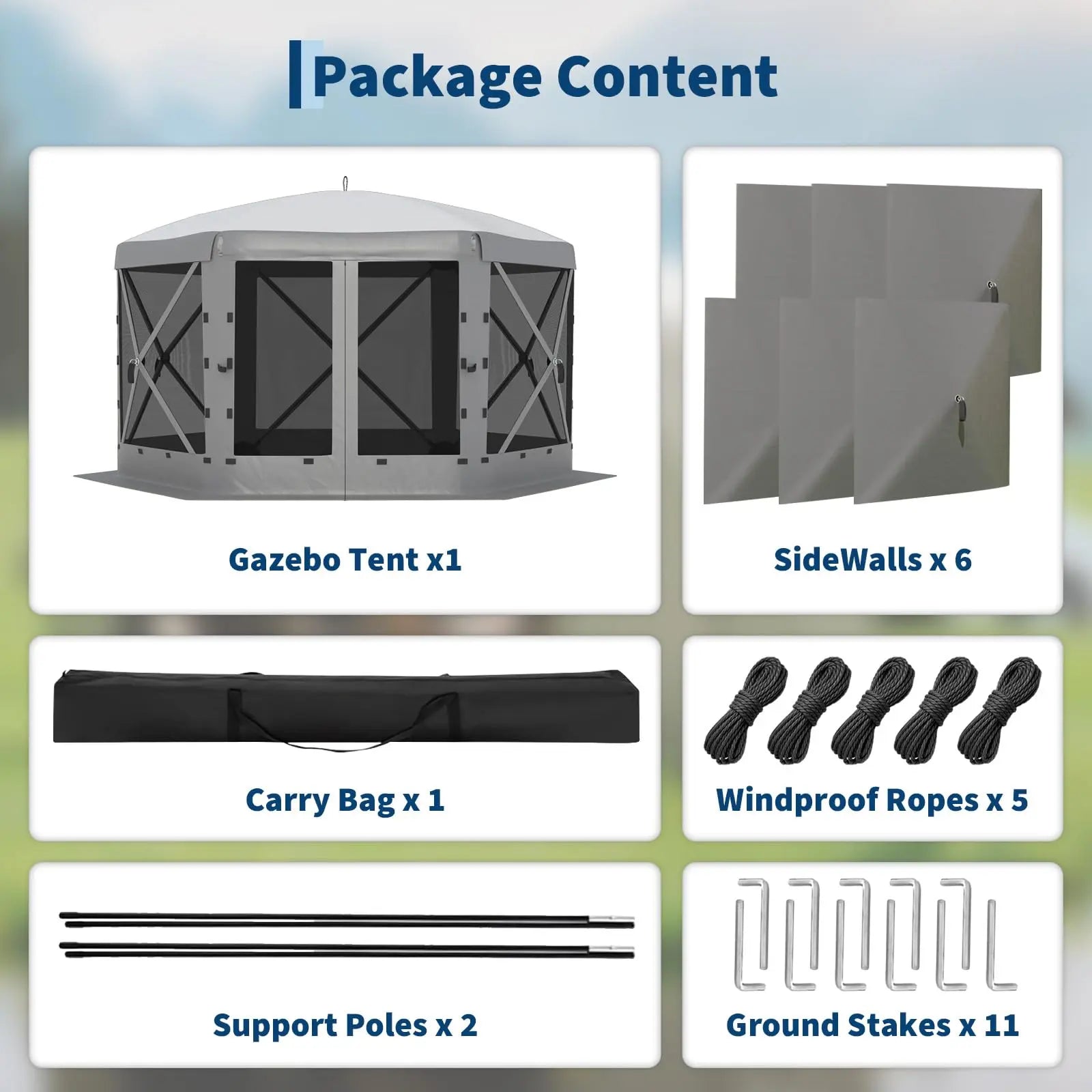 Garvee 11.5x11.5 Ft Pop-Up Screen Gazebo Tent - Effortless Setup Outdoor Canopy with Full Mesh Walls & Wind Panels for Ultimate Comfort and Protection