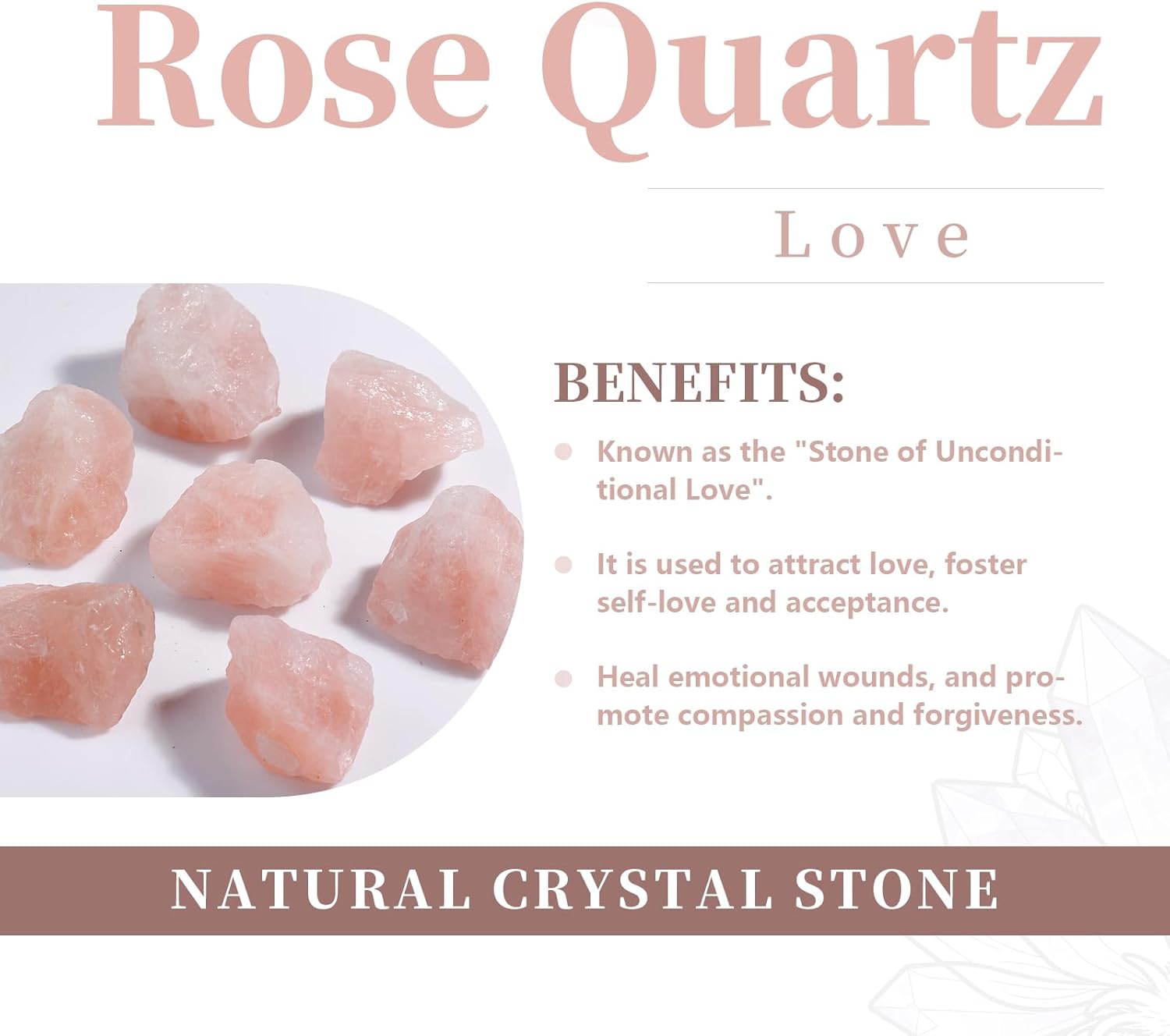 rockcloud Healing Crystal 4pcs Rose Quartz Heart Love Stones Hand Carved Worry Stones Palm Pocket Stone Reiki Balancing