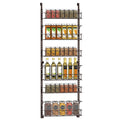 Maximize Your Space with the 6-Tier Adjustable Over the Door Pantry Organizer Rack in Elegant Bronze