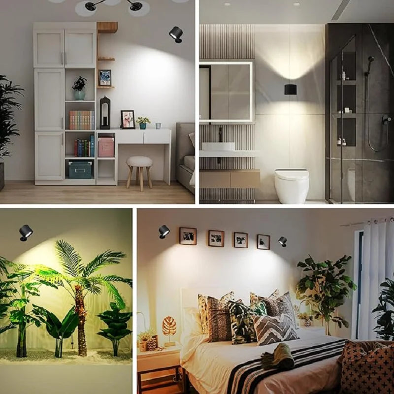 Transform Your Space with the LED Touch Control Double Head Wall Lamp - 360° Rotatable, 3 Colors, and Wireless Convenience for Bedrooms and More!
