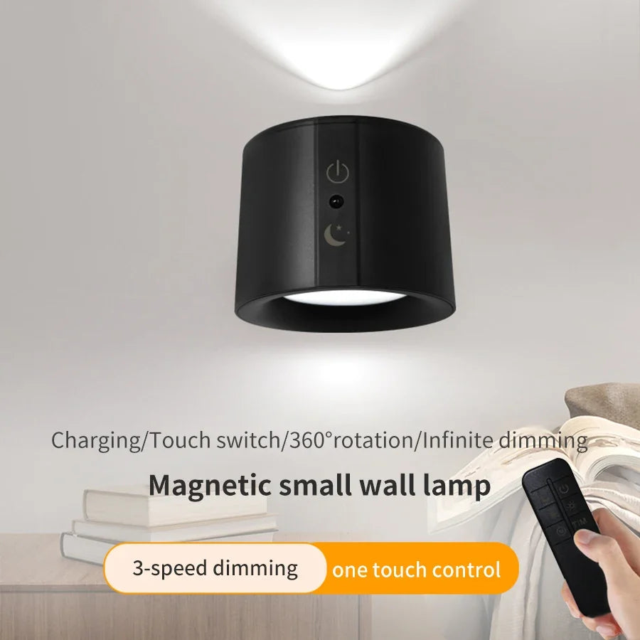 Transform Your Space with the LED Touch Control Double Head Wall Lamp - 360° Rotatable, 3 Colors, and Wireless Convenience for Bedrooms and More!
