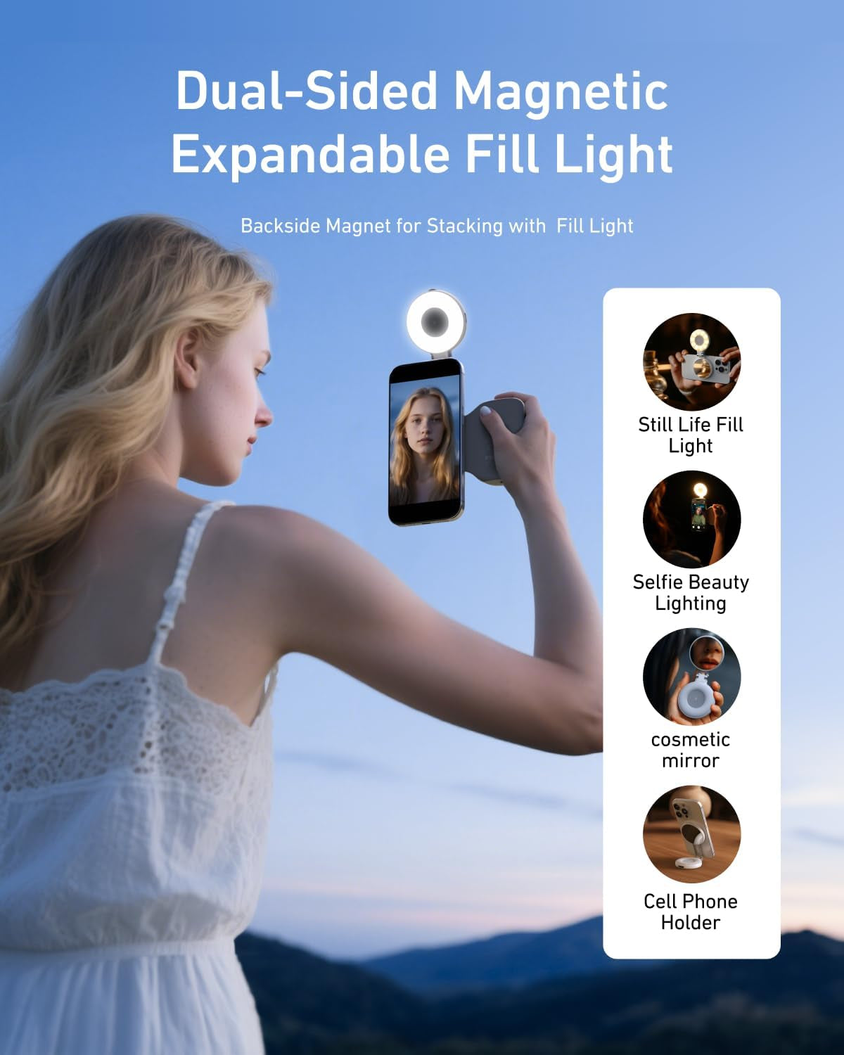 Elevate Your Selfie Game with the Magnetic Phone Camera Grip & C03 Selfie Light Kit - Perfect for iPhone MagSafe & Android!