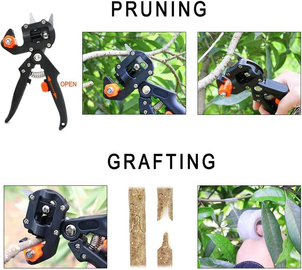 2 in 1 Grafting Tool Pruner Kit Gardening Pruning Tool for Fruit Tree Grafting Branch Trimming Cutting