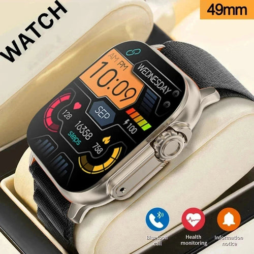 2026 New Men Smart Watch 2.01 Inch HD Screen Bluetooth Call Health Fitness Tracker Multi Sport Mode Smartwatch for Android IOS