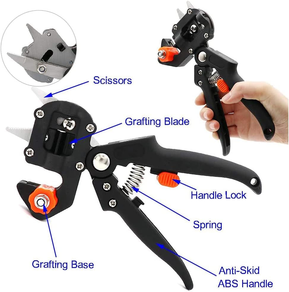 2 in 1 Grafting Tool Pruner Kit Gardening Pruning Tool for Fruit Tree Grafting Branch Trimming Cutting